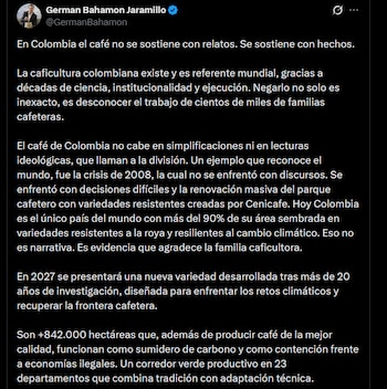 Germán Bahamón - crédito @GermanBahamon/X