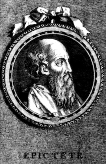 Grabado del filósofo Epicteto, realizado por S. Beyssent.