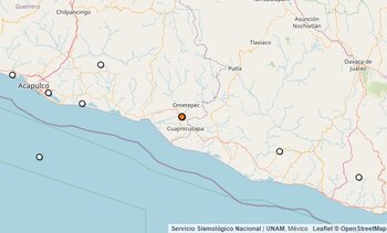 El Servicio Sismológico Nacional reportó