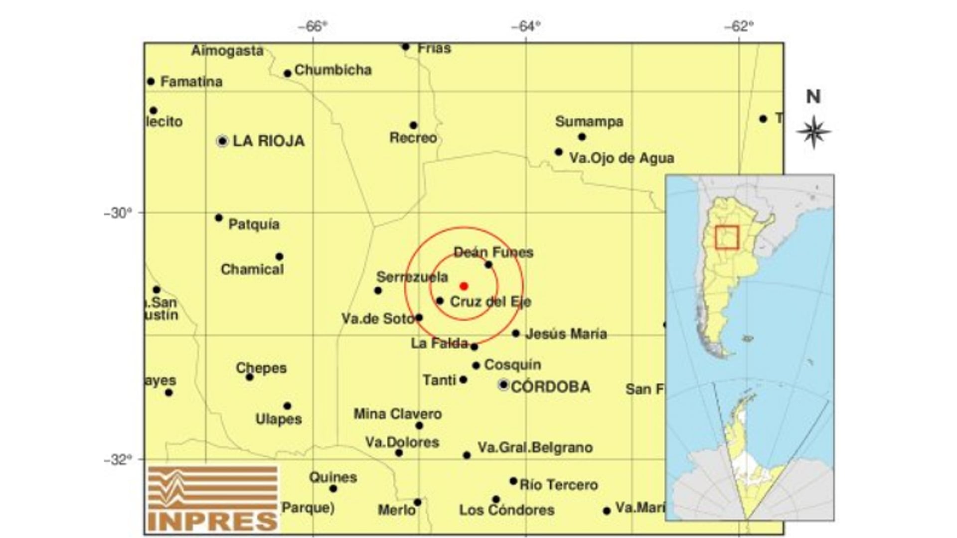 Un sismo de escala 4 sacudió a varias ciudades del norte de Córdoba