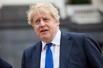 British Prime Minister Boris Johnson arrives for a meeting with Ukraine's President Volodymyr Zelenskiy, as Russia?s attack on Ukraine continues, in Kyiv, Ukraine April 9, 2022. Ukrainian Presidential Press Service/Handout via REUTERS ATTENTION EDITORS - THIS IMAGE HAS BEEN SUPPLIED BY A THIRD PARTY. MANDATORY CREDIT