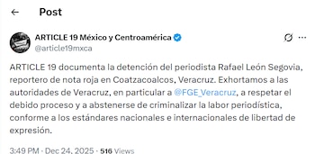 Parte del mensaje de la