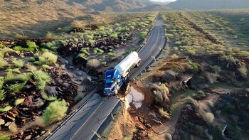 Trailer de Gas LP cae