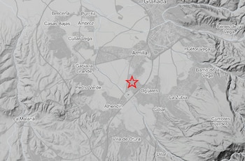 Epicentro del terremoto de 3,1 que se ha sentido en Granada este miércoles, 16 de agosto de 2026. (IGN)