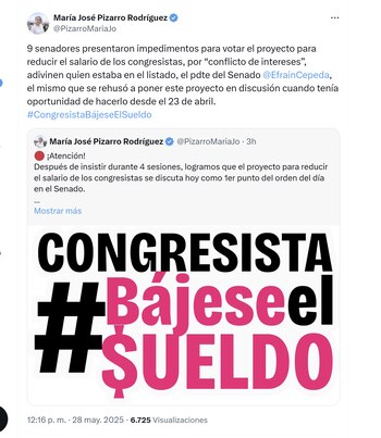 La senadora María José Pizarro