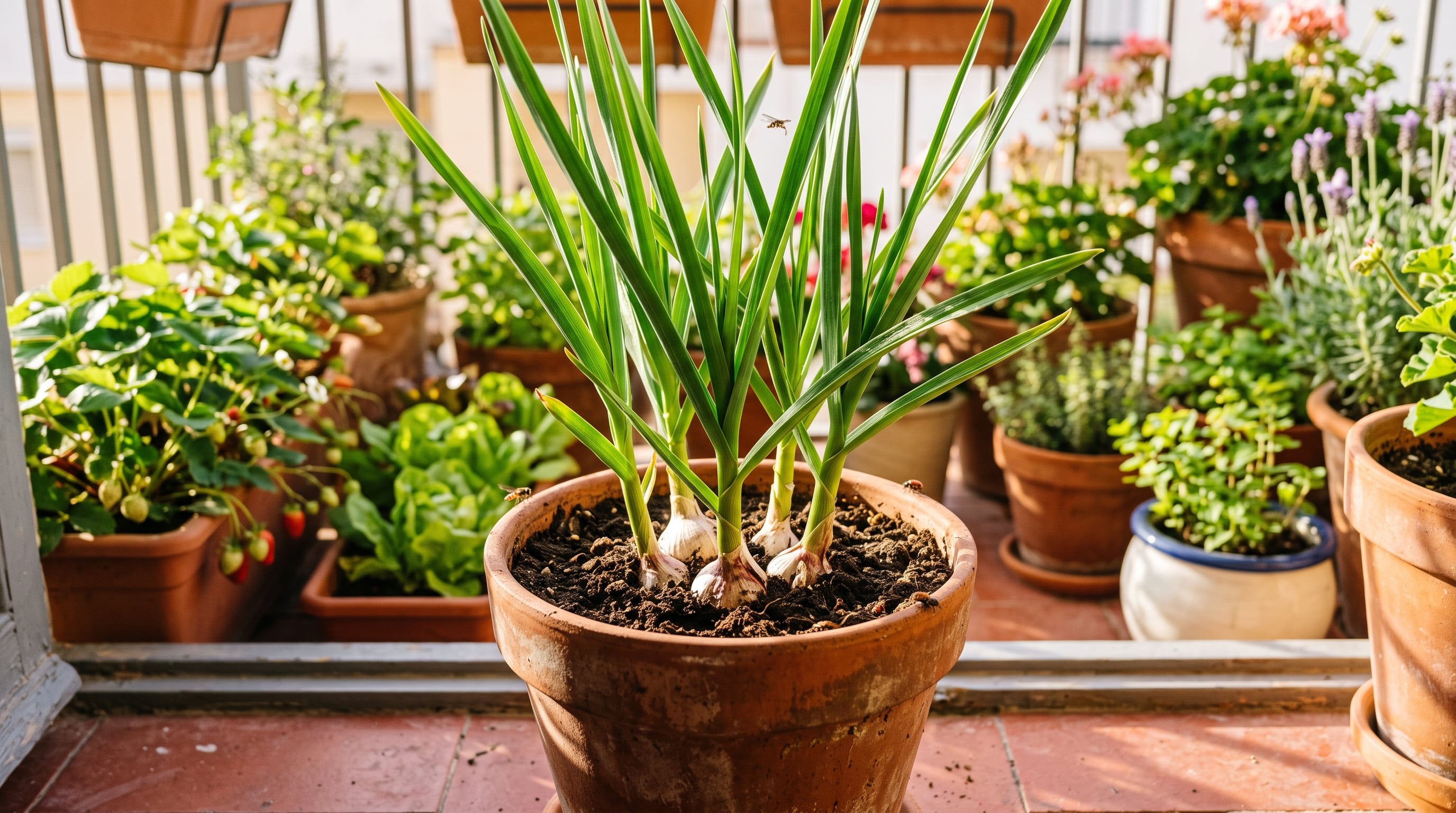 El ajo no necesita una huerta amplia para crecer. Una maceta con tierra suelta, buena luz y dientes sanos puede convertirse en un cultivo doméstico útil para la cocina y para acompañar otras plantas del jardín. (Imagen Ilustrativa Infobae)
