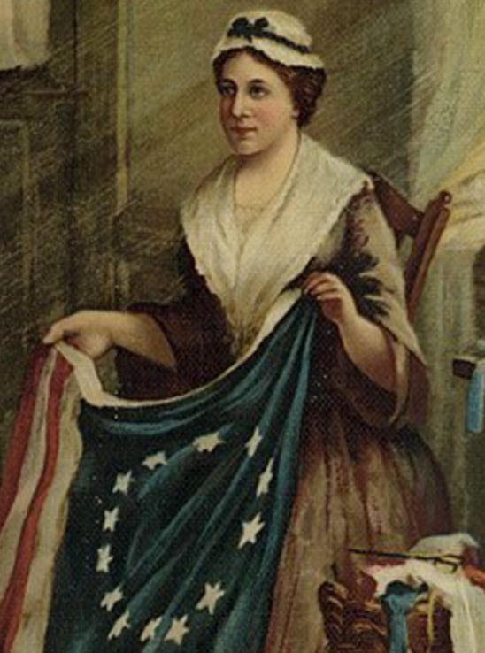 La figura de Betsy Ross ilustra cómo la tradición y la memoria colectiva pueden moldear el relato de los símbolos nacionales (Dominio Público/Library of Congress)