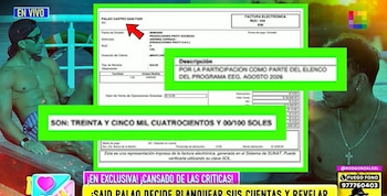 El participante de 'Esto es guerra' mostró un comprobante por S/ 35.400 por su participación en el programa durante agosto de 2026. Amor y Fuego.
