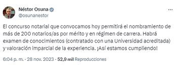 El ministro Néstor Osuna anunció