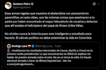 Gustavo Petro - crédito @petrogustavo/X