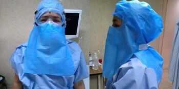 Adaptaron googles a la escafandra