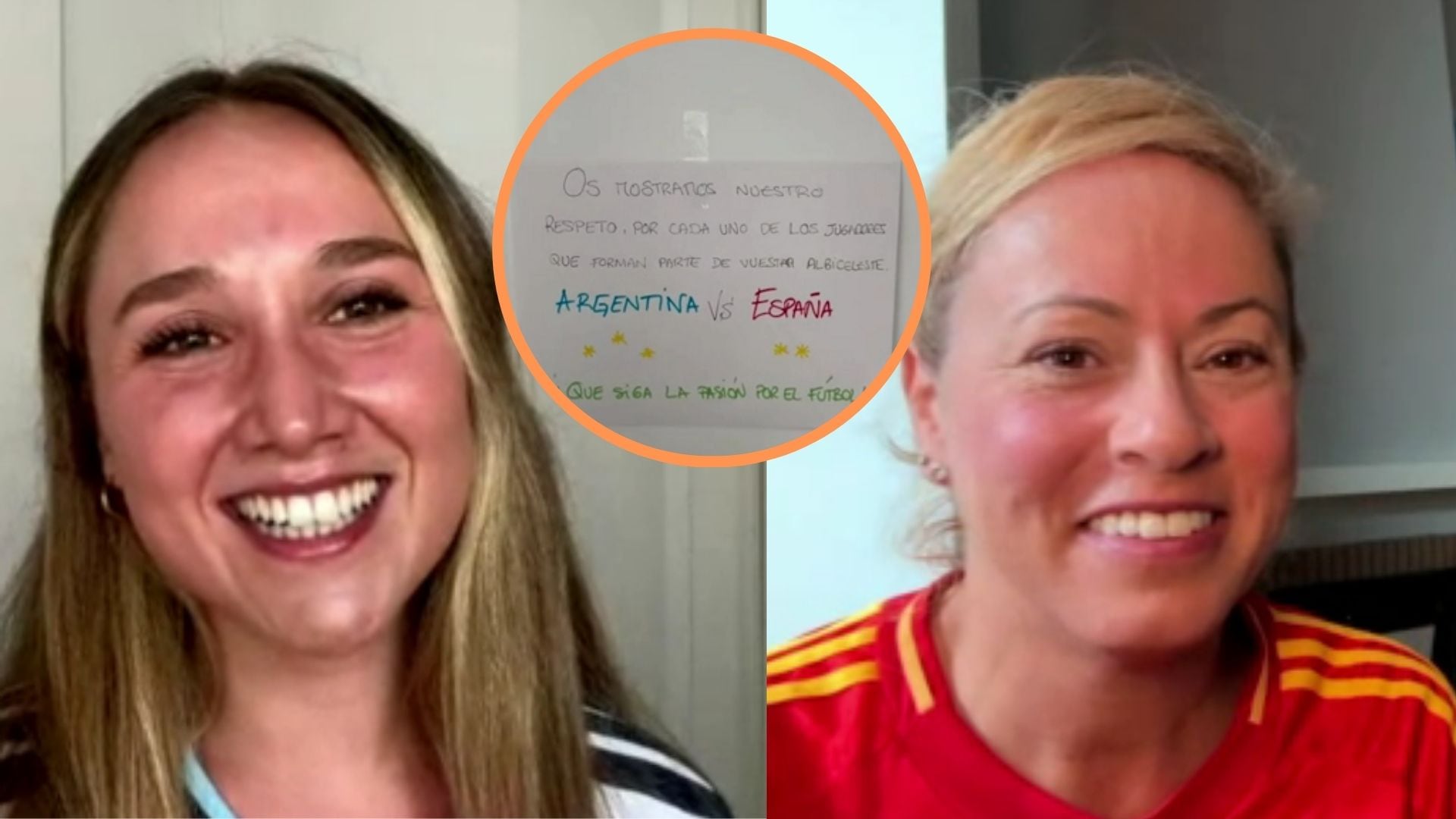 Una española dejó un regalo en la puerta de sus vecinos argentinos después de la final y se volvió viral
