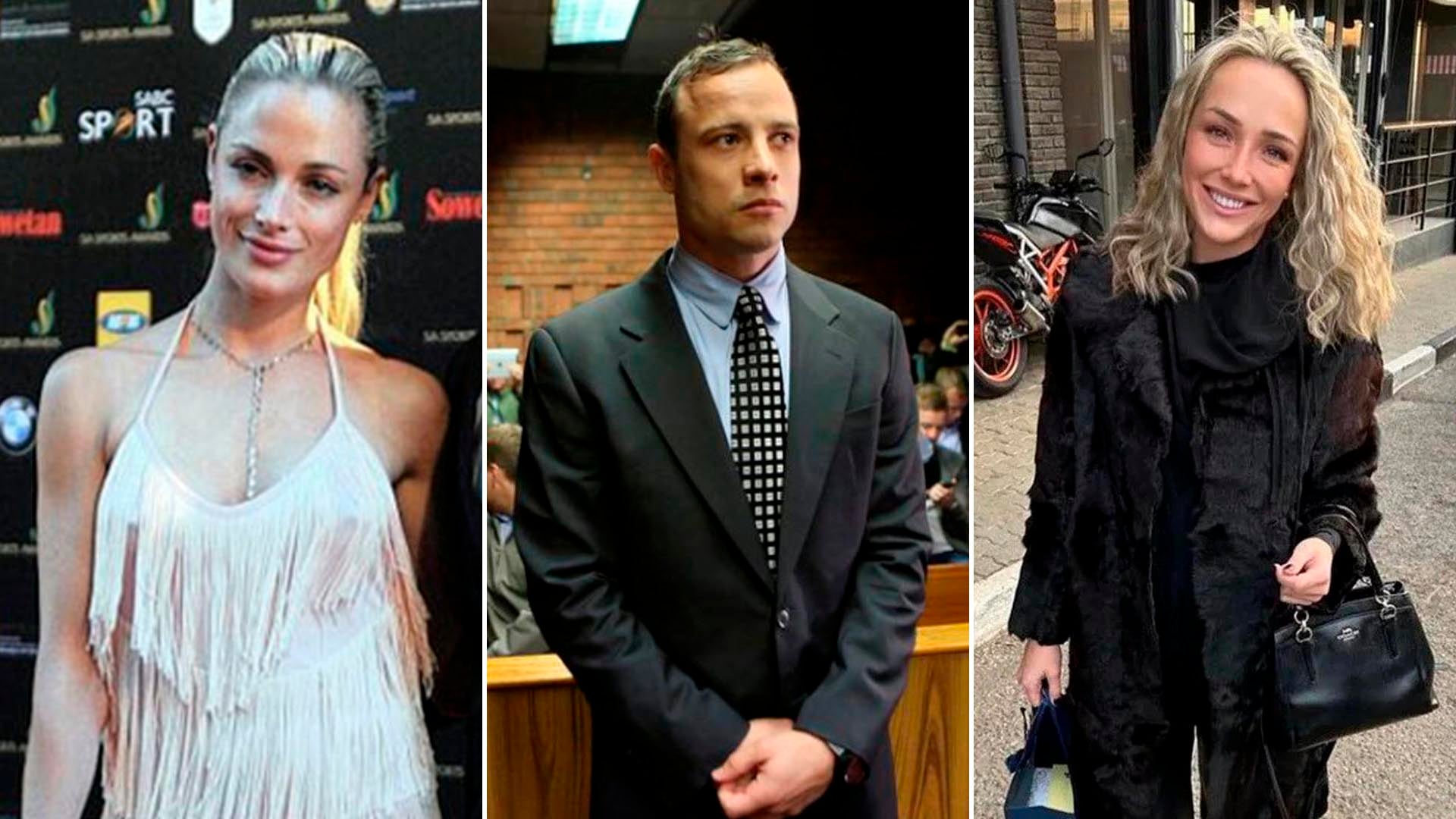 A la izquierda, Reeva Steenkamp, la pareja de Pistorius hasta el momento en que le disparó; a la derecha, Rita Greyling, su pareja en la actualidad