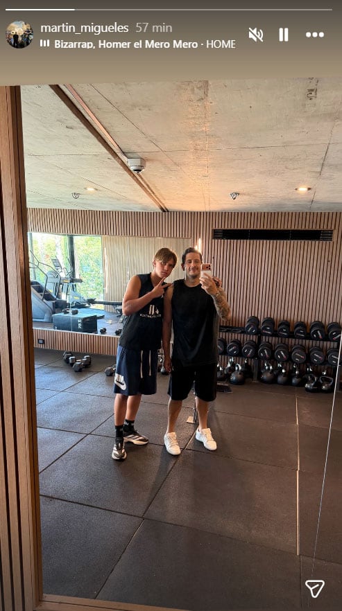 El posteo de Migueles, entrenando con Valentino, el hijo de Wanda y Maxi López