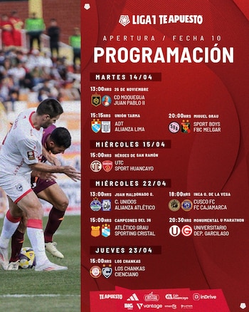 Programación de fecha 10 del Torneo Apertura 2026