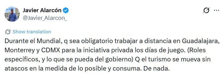 En las principales ciudades del país el tránsito es una de las más grandes problemáticas y con la visita de miles de visitantes podría agravarse. (TW Javier Alarcón)