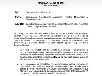 El Consejo Nacional Electoral explicó