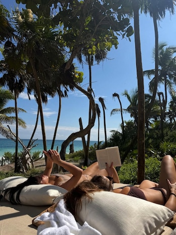 La artista se mostró relajada