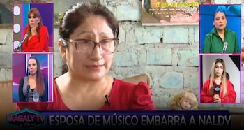 Naldy Saldaña rompe su silencio tras acusaciones de esposa de César Sánchez: "Me da mucha tristeza verla". Captura: Magaly TV La Firme.