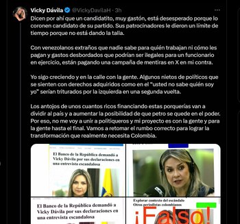 La precandidata aseguró que uno