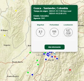 El movimiento telúrico se registró