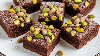 Brownie saludable: chocolate y pistaches