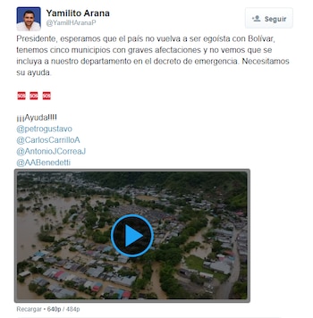 El gobernador de Bolívar, Yamil