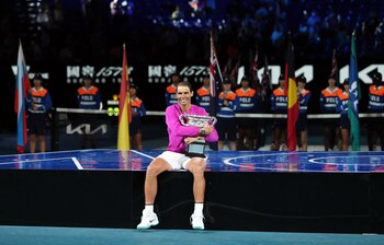 Rafa celebra su histórica conquista