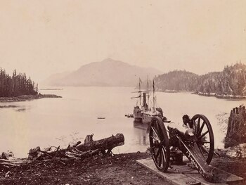 Vista del SS Pacific anclado