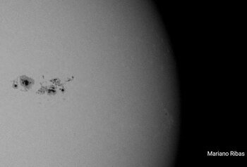 Fotografía de la mancha solar