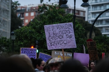 Pancartas durante la manifestación de