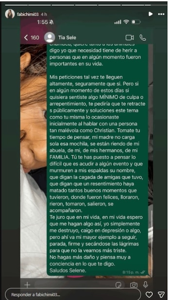 Hija de Pamela López encara