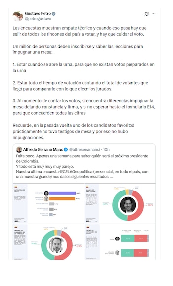 Gustavo Petro sobre resultados de la encuesta Celag