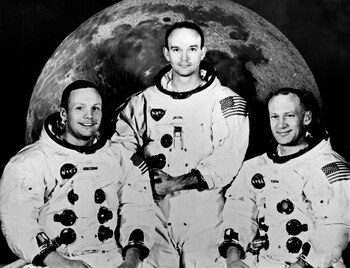 Tripulación de la misión lunar Apolo 11 en el centro de entrenamiento de Houston. EFE/Archivo