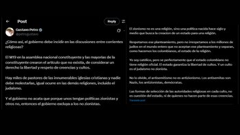 La defensa del presidente Petro al rabino Richard Gamboa - crédito @petrogustavo/X