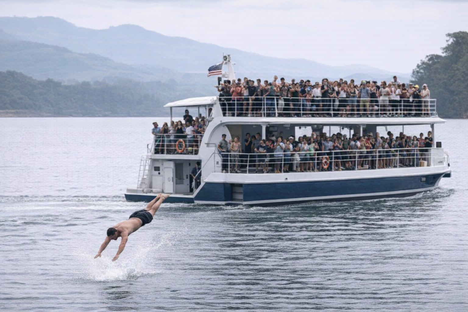 El joven se lanzó al agua sin portar chaleco salvavidas, durante una celebración en el embalse Peñol-Guatapé. - crédito Imagen Ilustrativa Infobae