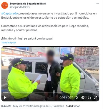 Autoridades capturaron a un presunto