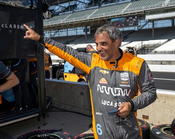 Juan Pablo Montoya en el Indianapolis 500 - crédito Marc Lebryk/USA TODAY Sports