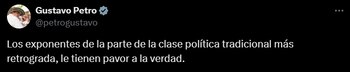 Gustavo Petro criticó a la derecha colombiana por refutar su política de 'Paz Total' - crédito @petrogustavo/X