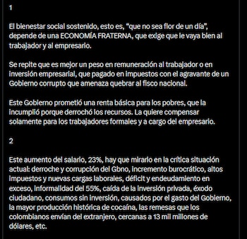 Álvaro Uribe indicó que el