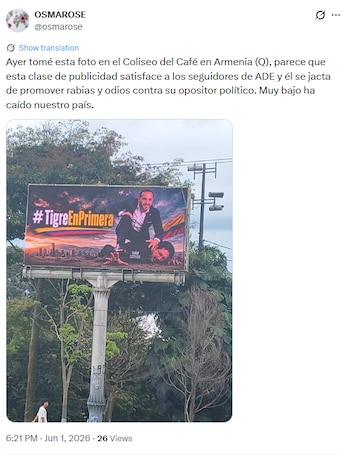 Según el ciudadano, que asegura haber tomado la fotografía, esta apareció al terminar la jornada electoral del 31 de mayo - crédito @osmarose / X