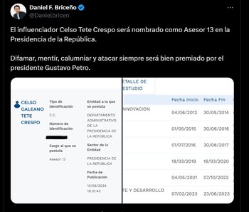 Daniel Briceño sobre el posible