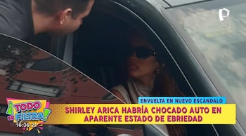 Shirley Arica habría chocado auto en San Isidro.