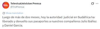 Se confirmó que esta misma semana regresarán a nuestro país.