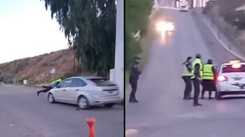 Arrastró a un policía con