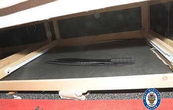 Los machetes debajo de la