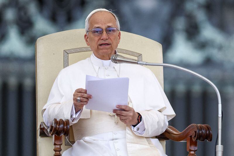 El papa León XIV celebra la audiencia general en la plaza de San Pedro, (Vaticano)