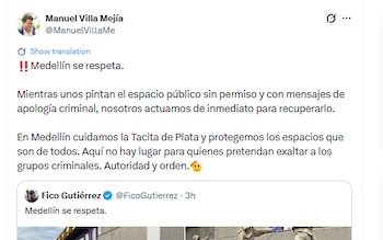Este fue el mensaje del secretario de Seguridad, Manuel Villa Mejía - crédito X
