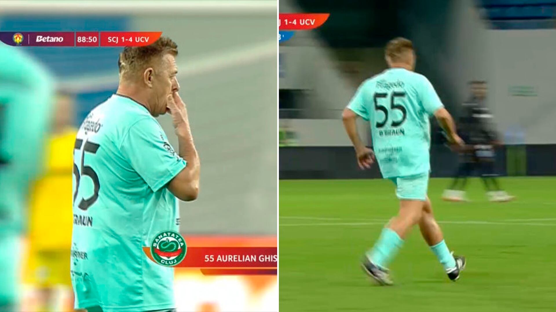 Aurelian Ghișa ingresó en los últimos minutos de la derrota del Sănătatea Cluj, cuya institución preside