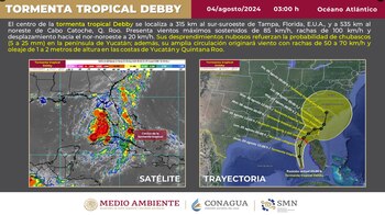 La tormenta Tropical Debby tiene